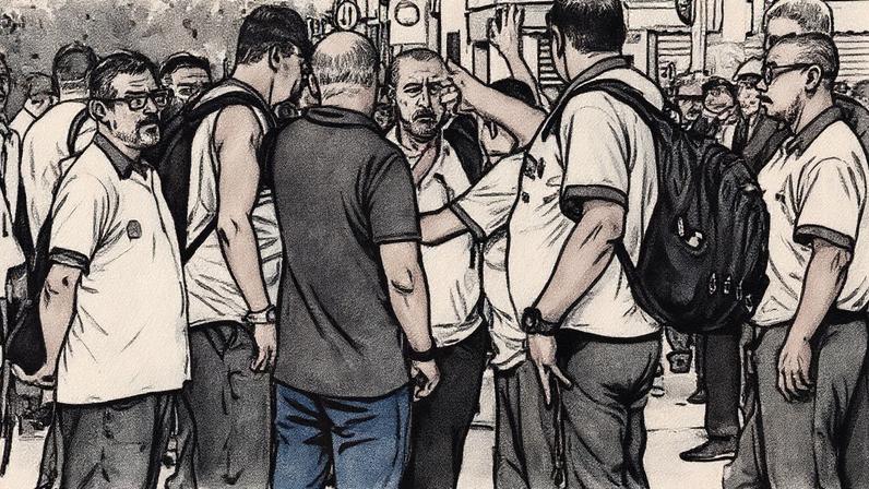 Motoristas cruzaram os braços em protesto por pagamento atrasado (Foto: Reprodução)