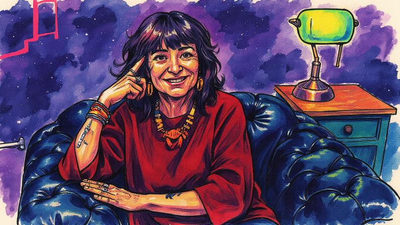 Escritora espanhola Rosa Montero durante gravação de curso (Foto: Reprodução)