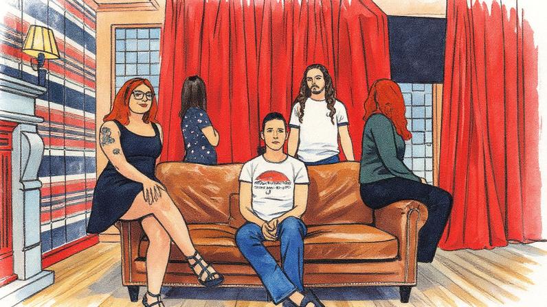 Grupo de cinco pessoas posando em um clube em Madrid, em 15 de setembro de 2025 (Foto: Reprodução)