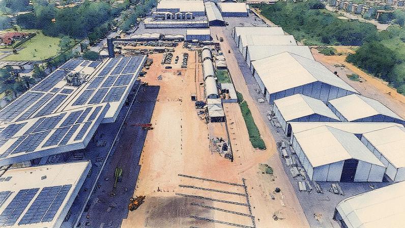 Vista aérea dos painéis solares no Parque da Cidade, em Belém (PA), que ocupará mais de 500 mil m² durante a COP30 em novembro (Foto: Reprodução)