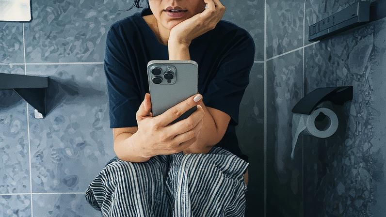 Uso prolongado do celular no vaso sanitário pode causar problemas circulatórios e musculares (Foto: Reprodução)