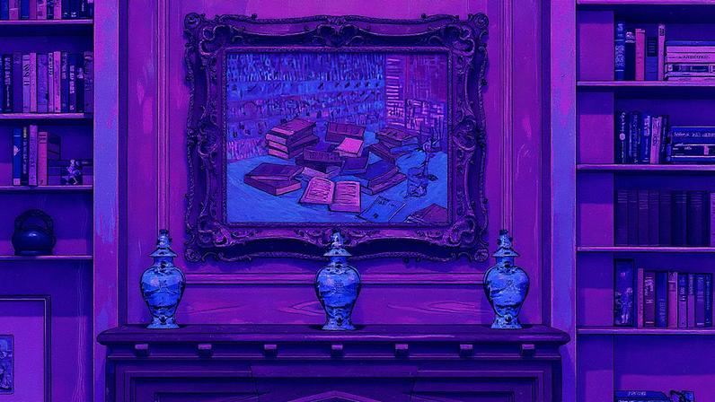 Vincent van Gogh, obra "Romans Parisiens (Les Livres jaunes)" exposta na biblioteca Pritzker (Foto: Reprodução)