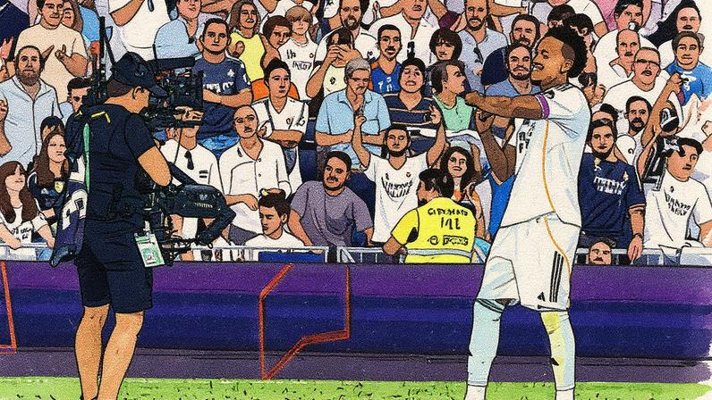 Éder Militão celebra gol contra o Espanyol (Foto: Reprodução)