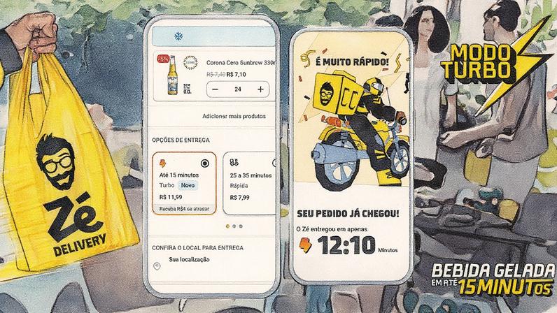 Lançamento do modo Turbo para entregas ultrarápidas de bebidas e snacks em escala inédita no país (Foto: Reprodução)