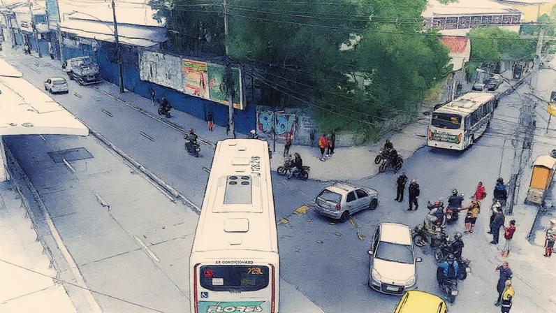 Operação da Polícia Militar causa impacto no trânsito na Zona Norte do Rio (Foto: Reprodução)