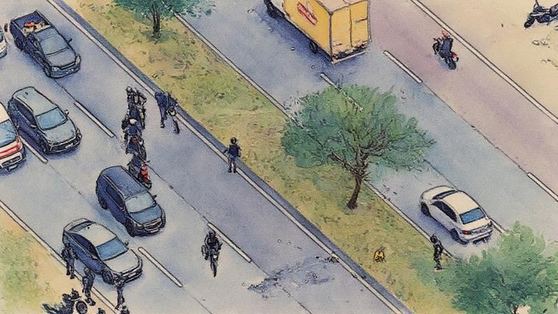 Trânsito interrompido na Avenida Brasil (Foto: Reprodução)