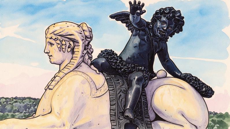 Estátuas do Palácio de Versalhes, representando figuras históricas, em um ambiente ao ar livre (Foto: Reprodução)