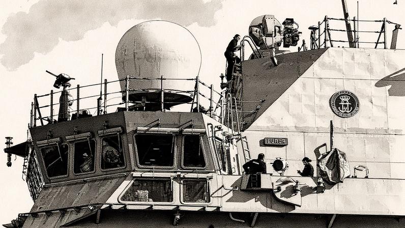 Buque Furor amarrado no porto de Cartagena, em Murcia (Foto: Reprodução)