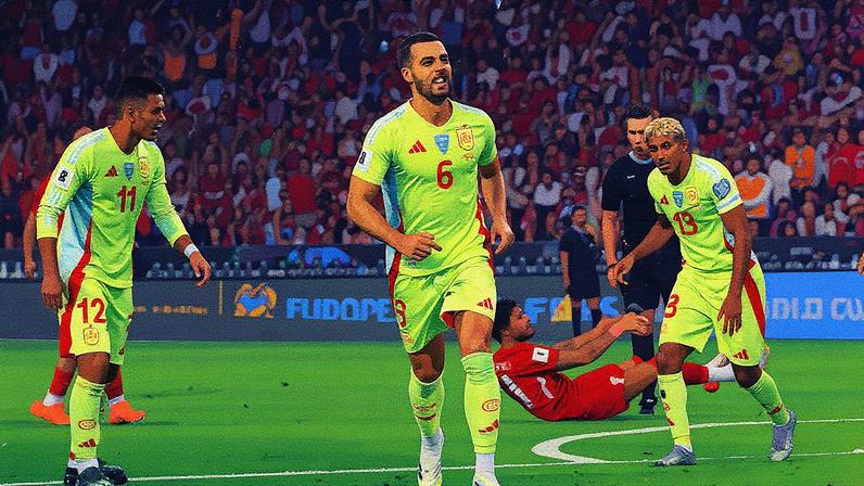 Jogador celebra seu gol durante partida entre Espanha e Turquia (Foto: Reprodução)
