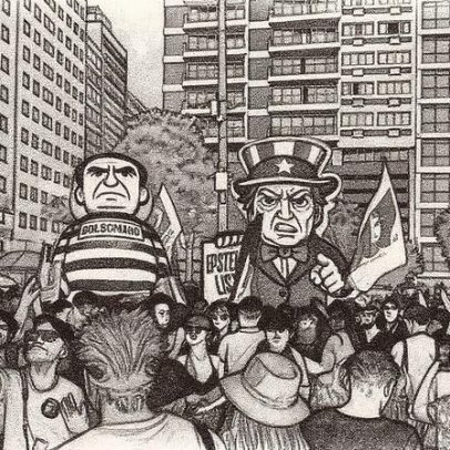 'Água antianistia' atrai multidão durante protesto em Copacabana