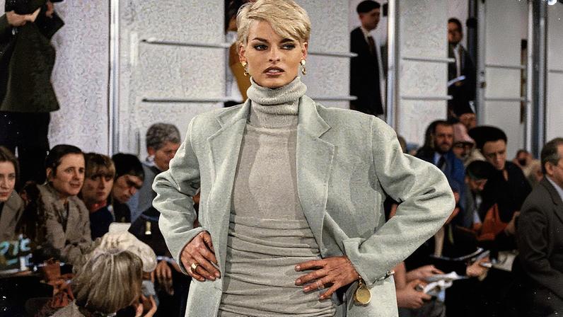 Linda Evangelista posando para a coleção de outono de 1991 da Donna Karan (Foto: Reprodução)