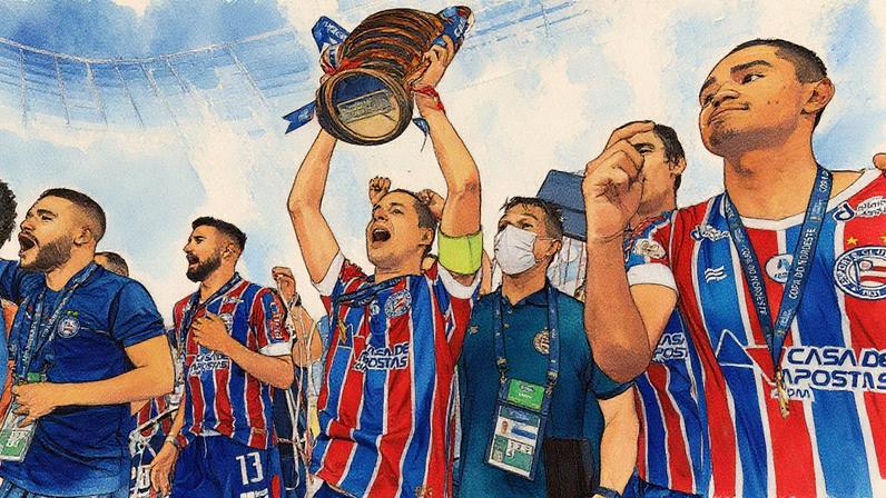 Último título da Copa do Nordeste do Bahia foi em 2021; Confiança busca o título inédito (Foto: Reprodução)