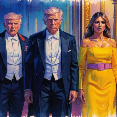 Melania Trump exibe vestido amarelo ousado em banquete de estado no Reino Unido