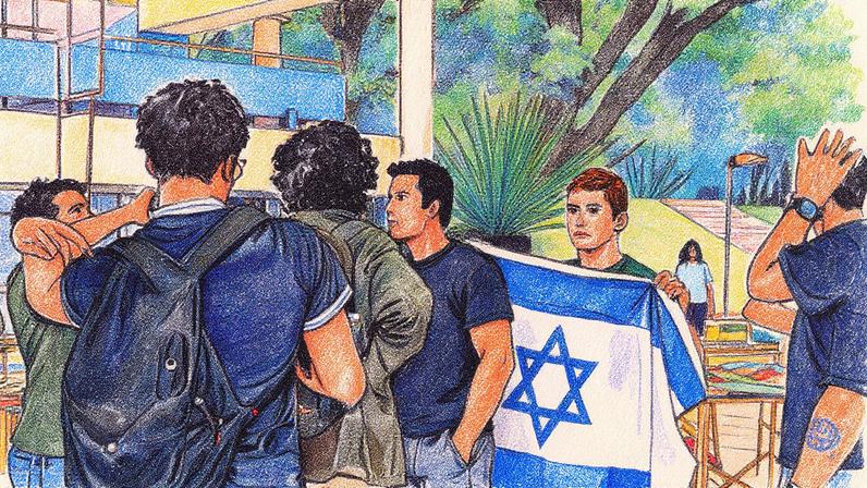 Vereador Lucas Pavanato durante suposto ataque na USP (Foto: Reprodução)