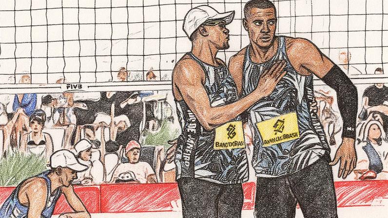 Dupla do Catar, formada por Cherif e Ahmed, conquistou o título do Elite 16 de Vôlei de Praia, em Copacabana (Foto: Divulgação)