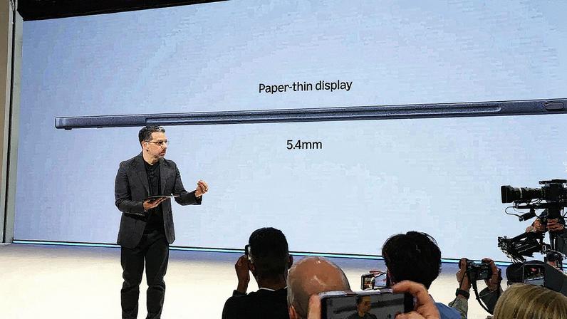A photo from a live Amazon event where new Kindle Scribes were announced.