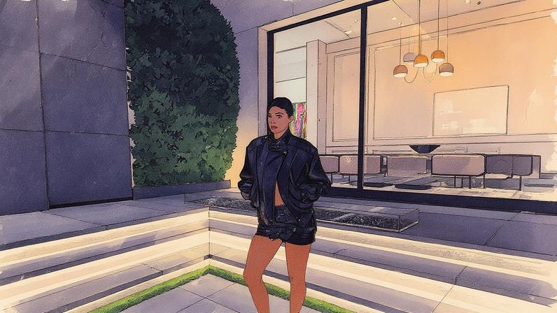 Kylie Jenner wore a leather jacket, skirt and heels from Isabel Marant’s fall 2025 collection. Kylie Jenner/Instagram