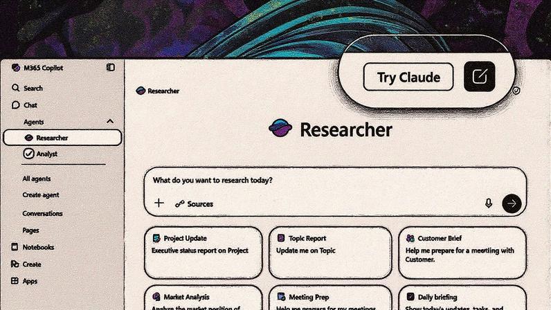 There’s a now “Try claude” button in Researcher.