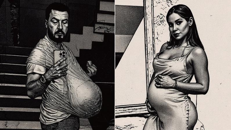 Thiago Nigro, marido de Maíra Cardi, tem 'dia de grávido' — Foto: Reprôdução/Instagram