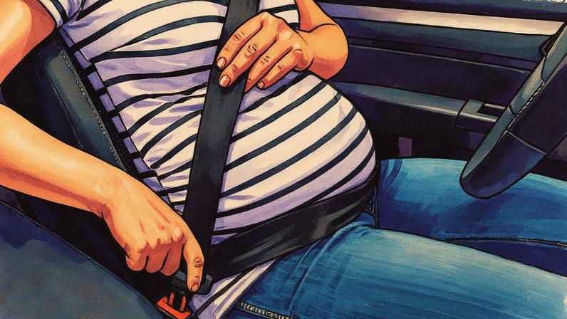 Brasília (DF), 28/09/2025 – Mulher gravida dirigindo. Foto: Ifraldas