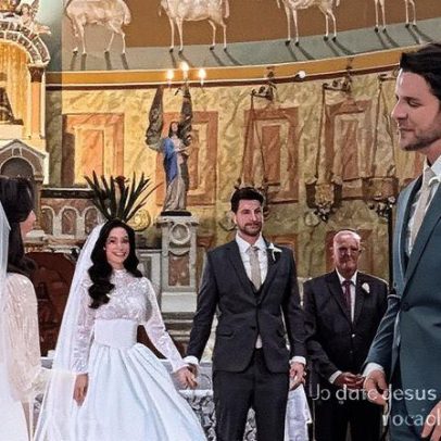 Ex-BBBs Laís Caldas e Gustavo Marsengo se casam em cerimônia religiosa