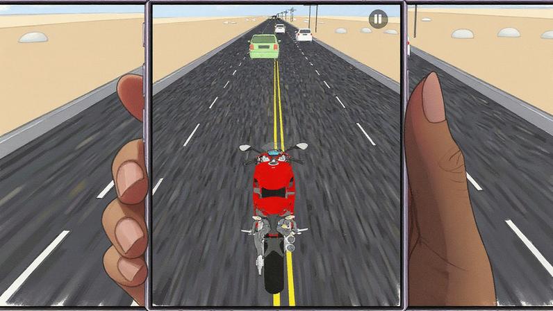 Weave through traffic by just moving your head from side to side.