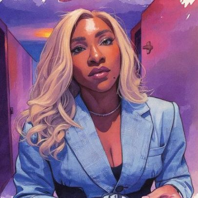 Serena Williams exibe peça de arte em algodão em casa na Flórida