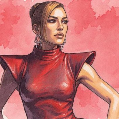 Lore Improta escolhe vestido vermelho para final de samba-enredo da Viradouro