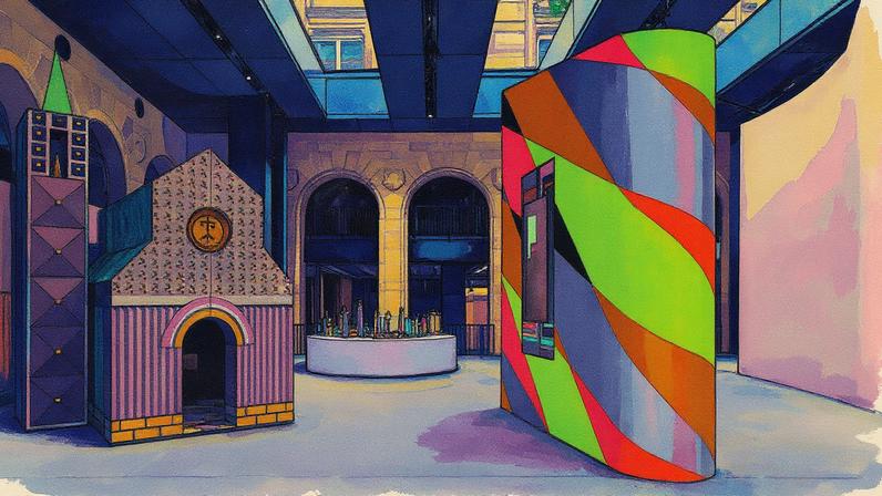 View from Level-1. Andrea Branzi, Gazebo; Courtesy of Fondation Cartier