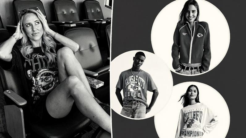 Brittany Mahomes wore Abercrombie's NFL designs last football season. Instagram/Brittany Mahomes; Abercrombie