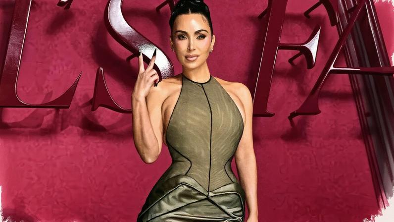 Kim Kardashian wore a gorgeous sleeveless dress for the premiere of “All’s Fair” on Thursday. AFP via Getty Images