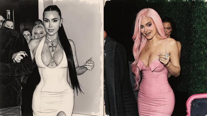 Kylie Jenner rocked a pink pastel latex dress to her Kylie Cosmetics 10-year anniversary event on Friday. LaGOSSIPTV / BACKGRID