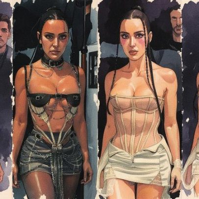 Kim Kardashian usa vestidos transparentes em Londres e tranças servem de sutiã