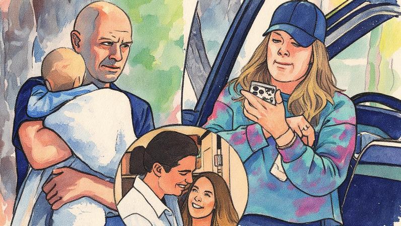 "Love Is Blind" star Megan Walerius was spotted with a mystery man and a newborn baby after the Netflix show's shocking finale. The US Sun/ MEGA