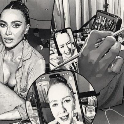 Kim Kardashian usa lubrificante de Naomi Watts em moda com calças de látex