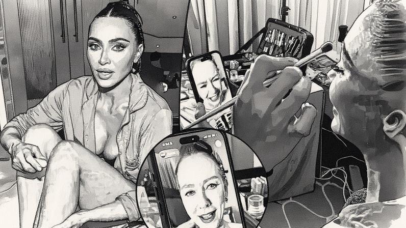 Kim Kardashian called in help from her friend and “All’s Fair” co-star Naomi Watts when lube was needed for her latex thigh-highs.