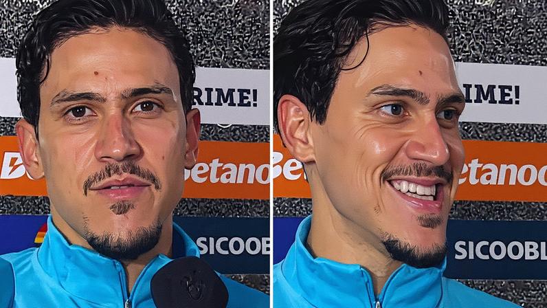 Pedro Guilherme em entrevista pós-jogo. (Foto: Reprodução/Instagram/Ge)