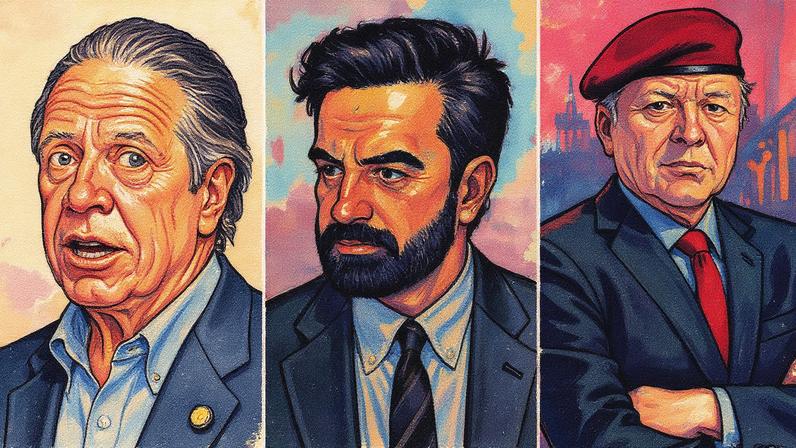 New York City mayoral candidates (from left to right) Andrew Cuomo, Zohran Mamdani and Curtis Sliwa Cuomo: New York National Guard, via Wikimedia Commons. Mamdani: Office of the President of Colombia, via Flickr. Sliwa: via Wikimedia Commons