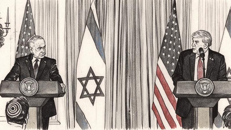 Donald Trump e Benjamin Netanyahu em anúncio do plano de paz para Gaza. (Foto Oficial da Casa Branca/WhiteHouse.gov)