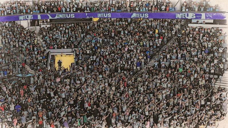Milhares de estudantes se reuniram para ouvir a Palavra de Deus. (Foto: Instagram/Unite US)
