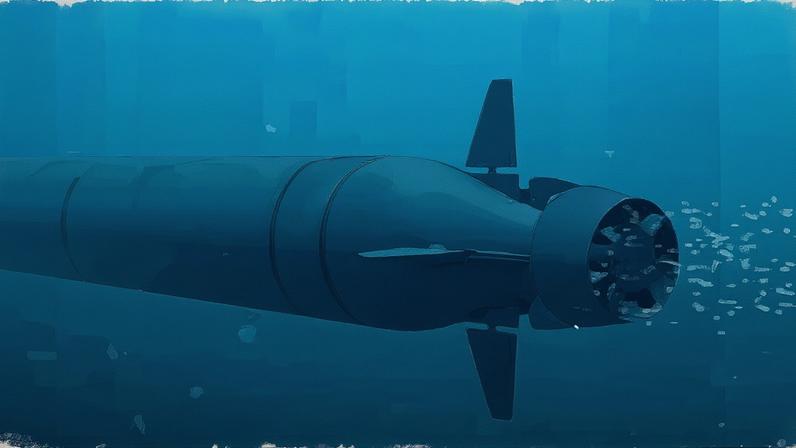 Still image taken from a Russian defence ministry animation, purported to show the Poseidon torpedo-drone. Photograph: Russian Defence Ministry/Reuters