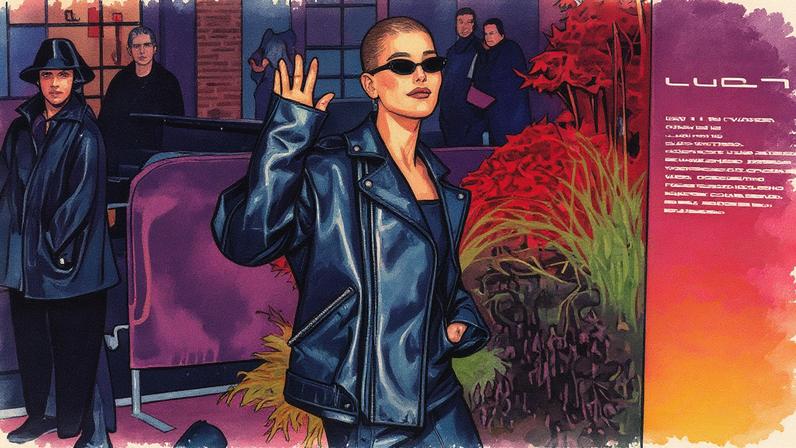 Hailey Bieber attended the WSJ Innovator Awards in NYC wearing head-to-toe black leather from Saint Laurent. Ouzounova / SplashNews.com