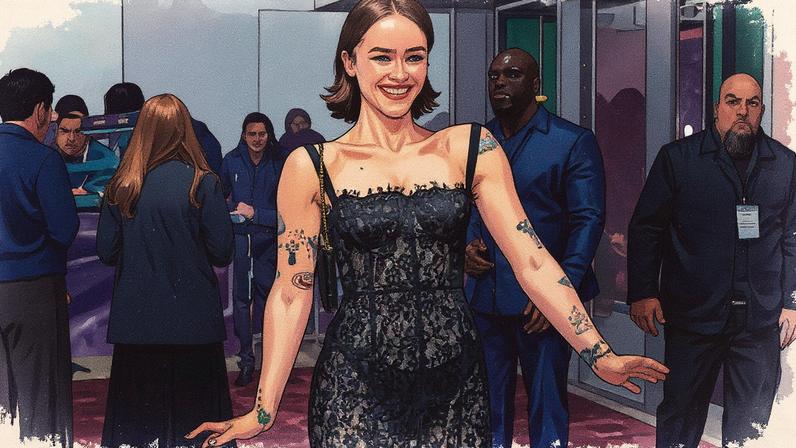 Ella Emhoff arrived at the WSJ Innovator Awards wearing a totally sheer lace gown. Ouzounova / SplashNews.com