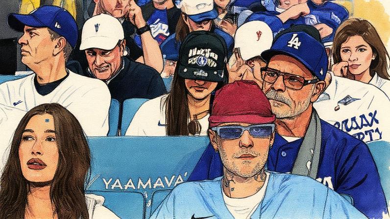 Hailey Bieber and Justin Bieber had an MLB date night on Monday. Getty Images