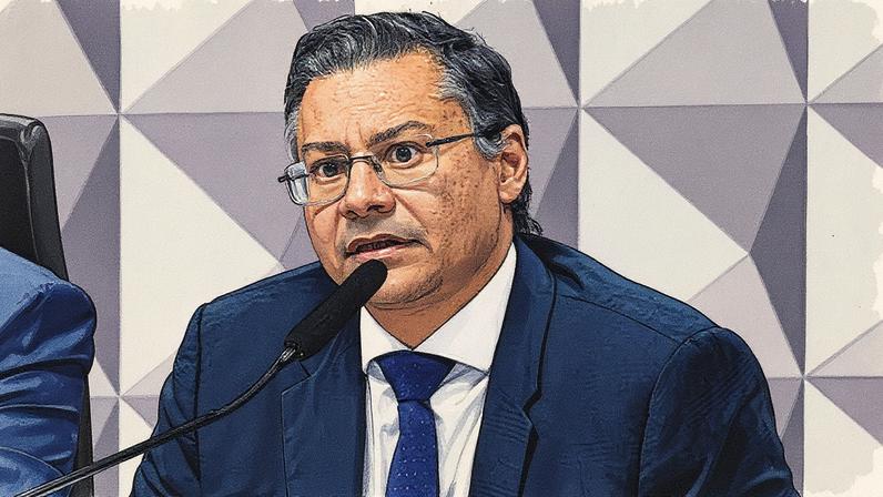Virgílio Oliveira Filho, ex-procurador do INSS, depõe na CPMI e revela receio sem habeas corpus. Sua esposa é citada em pagamentos de "Careca do INSS" - Foto: Carlos Moura/Agência Senado
