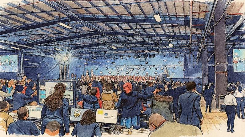 Centenas de pessoas participam de um culto da Igreja Cristã Redimida de Deus em Londres, marcado por louvor, oração e celebração comunitária. (Foto: RCCG)