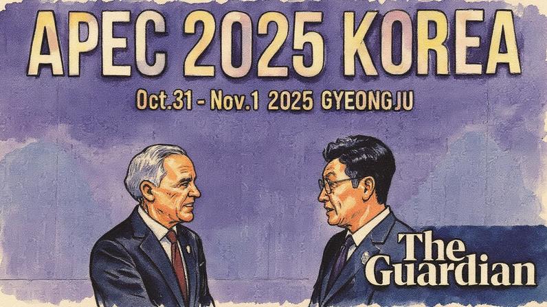 Canada's PM, Mark Carney, shakes hands with South Korea's president, Lee Jae-myung, during the Apec summit.