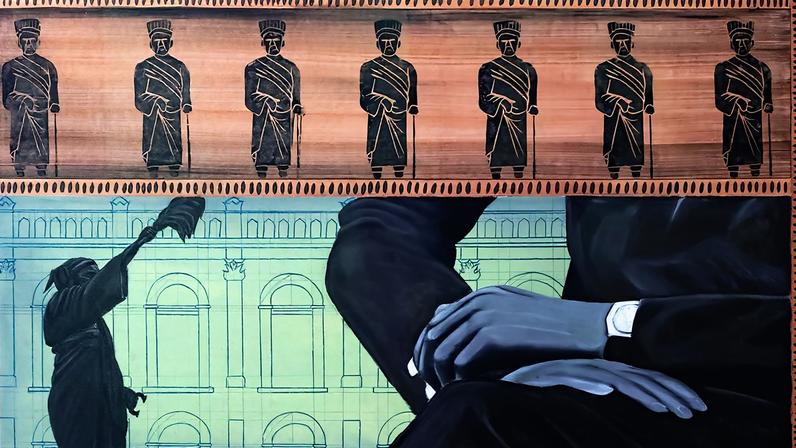 Nigerian artist Bunmi Agusto’s Collapsed Timelines (Popo Aguda) (2025) explores the story of her great-great grandfather Courtesy of the artist & TAFETA