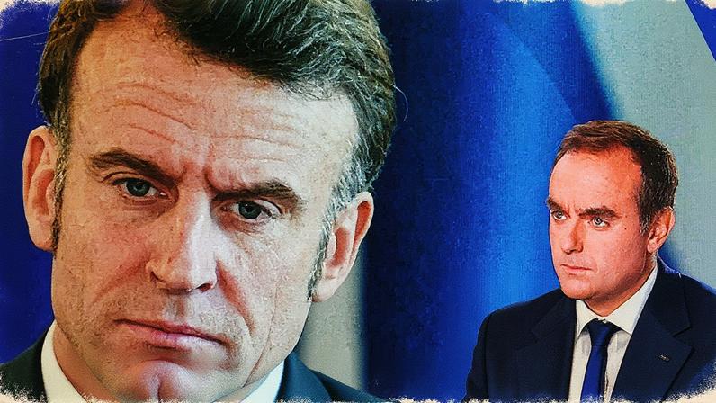 Sebastien Lecornu appears during a live TV interview on France 2 in Paris last week.