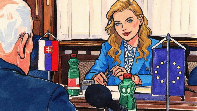 Slovak culture minister Martina Šimkovičová at a meeting with European Parliament civil liberties delegates in June